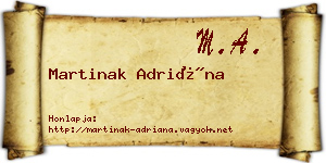Martinak Adriána névjegykártya